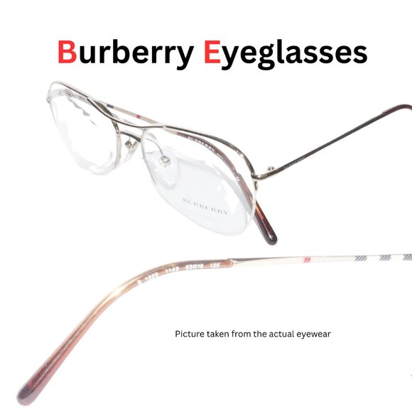 New BURBERRY 1225  Aviator eyeglasses Unisex, Made in Italy - Picture 3 of 5